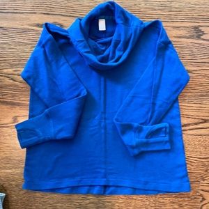 Athleta Girl cowl neck sweatshirt - peacock blue